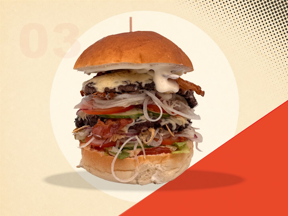 Los Óbudas Burger – marhahúspogácsa, 2 bacon, 2 sajt